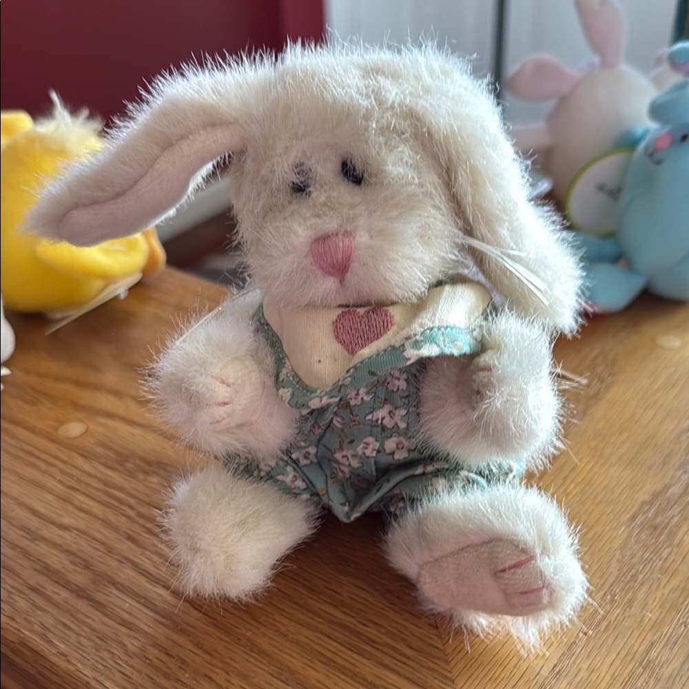 Boyds Bears Cream and Blue Plush Bunny Toy